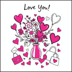 valentine various elements.