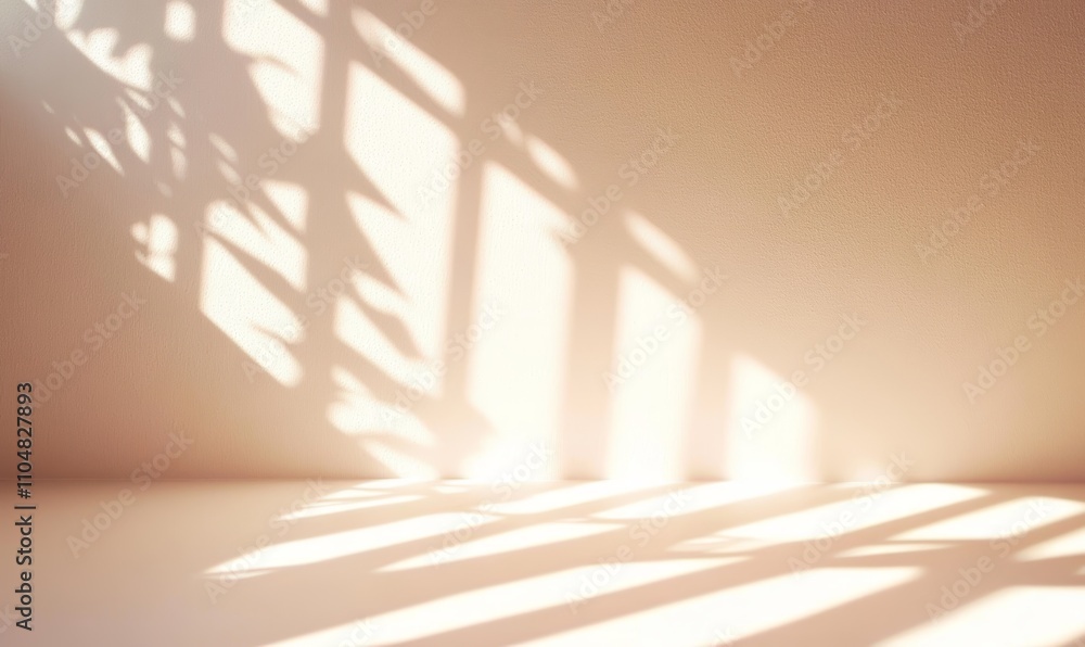 Leinwandbilder minimalist light and shadow abstract background with beige texture for product display and interior 