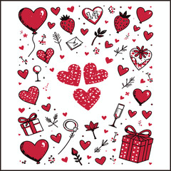 Valentine's Day design elements.