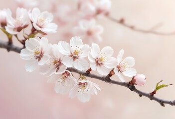 Naklejka premium Spring blooming cherry tree in detail