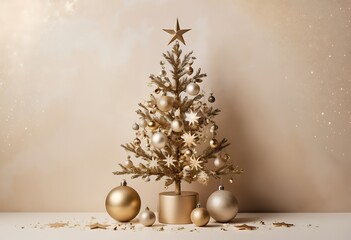 Fototapeta premium Christmas decoration on bokeh background. Festive mood. New Year. Copy space.