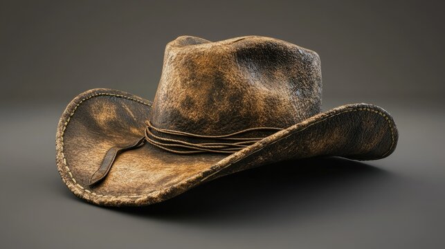 A weathered cowboy hat showcasing rustic charm and rugged style.