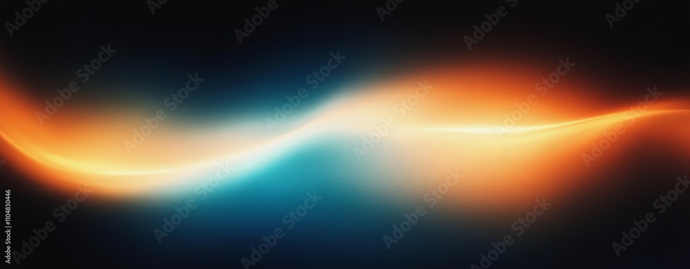Poster abstract digital gradient wave orange blue black background smooth texture modern design