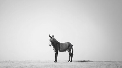 Fototapeta premium white horse on black