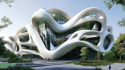 Futuristic White Building