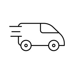 fast shipping delivery truck icon set
