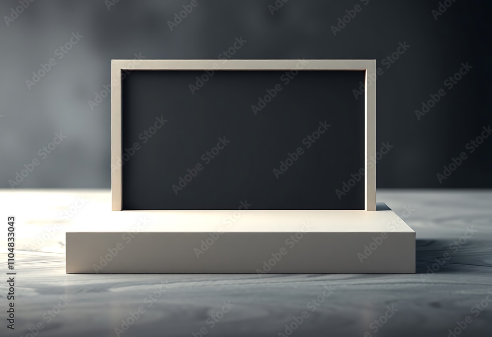 Poster minimalist empty stage presentation display stand mockup background