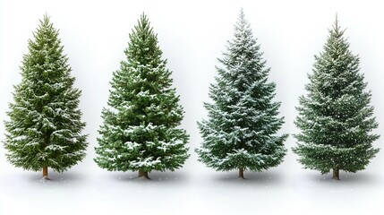Obraz premium Snow-Capped Christmas Trees: A Festive Collection for the Holiday Season