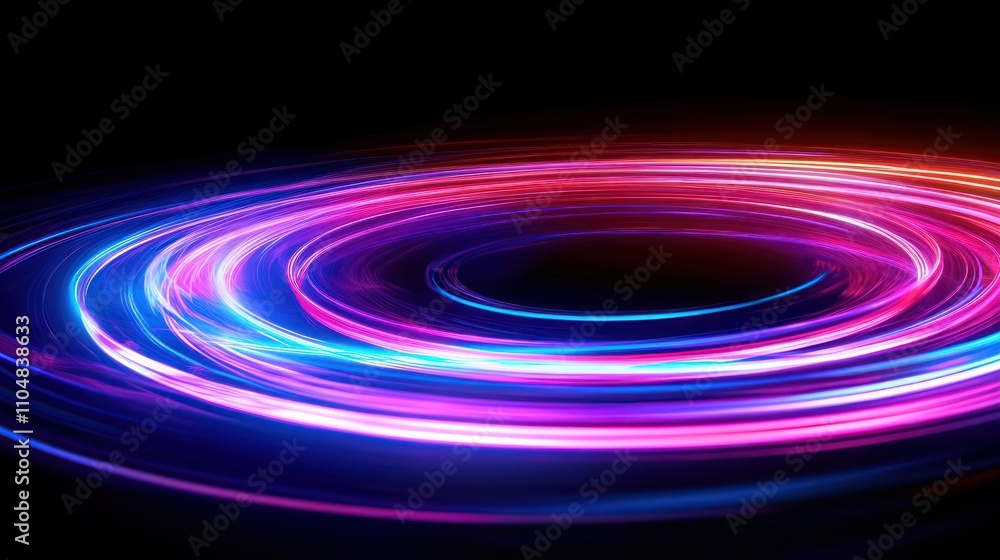 Aufkleber a vibrant swirl of colorful light against a black background, creating a dynamic visual effect.