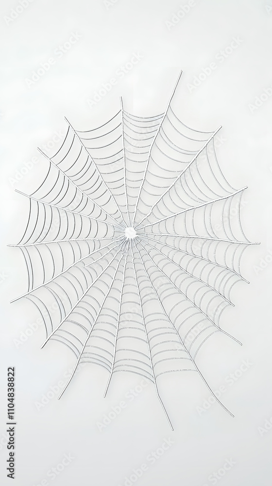 Poster a decorative spider web design on a light background, showcasing intricate patterns.