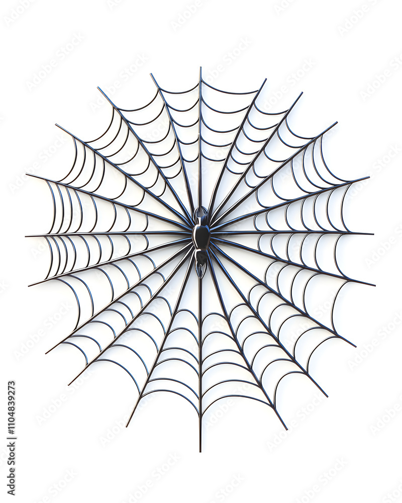 Poster a decorative spider web design, showcasing intricate patterns and symmetry.