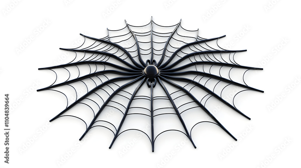 Poster a detailed black spider web with a central spider, showcasing intricate patterns.