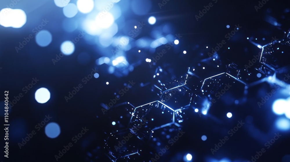 Aufkleber abstract representation of molecular structures with glowing blue elements.