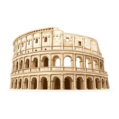 Naklejka premium Colosseum isolated on white background.