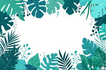 Colorful Tropical Leaves Background Illustration for Summer Vacation