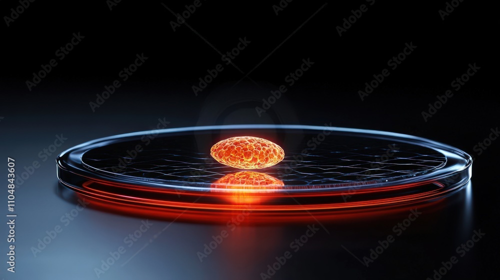 Poster Innovation in science close-up of microscopy in a high-tech laboratory environment