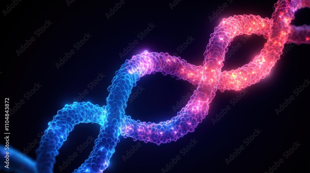 Aufkleber Dynamic molecular structures digital visualization science abstract close-up innovation