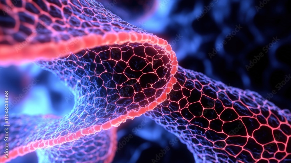 Aufkleber 3d animation of dynamic microstructure visualization in abstract lab environment