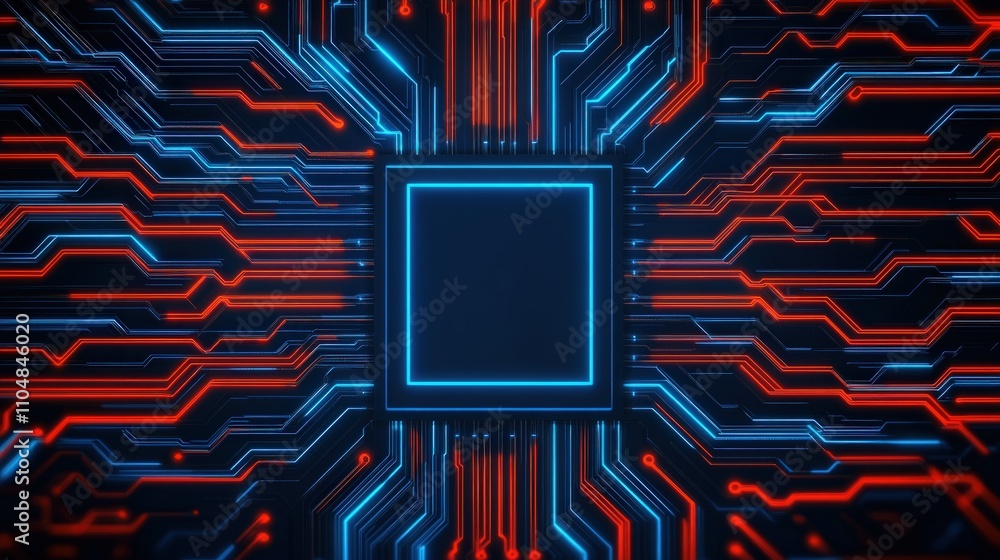Poster Tech innovation showcase circuit board patterns digital realm graphic design abstract view