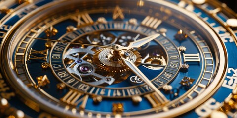 Intricate details of a luxury watch showcasing the mechanics and craftsmanship during daylight