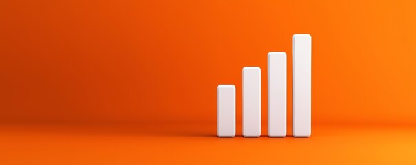 Demand of peak energy concept. Bar graphs showing growth against a vibrant orange background.