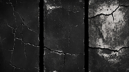 grunge black paint roller set. dust grain texture or dirt overlay use effect for film