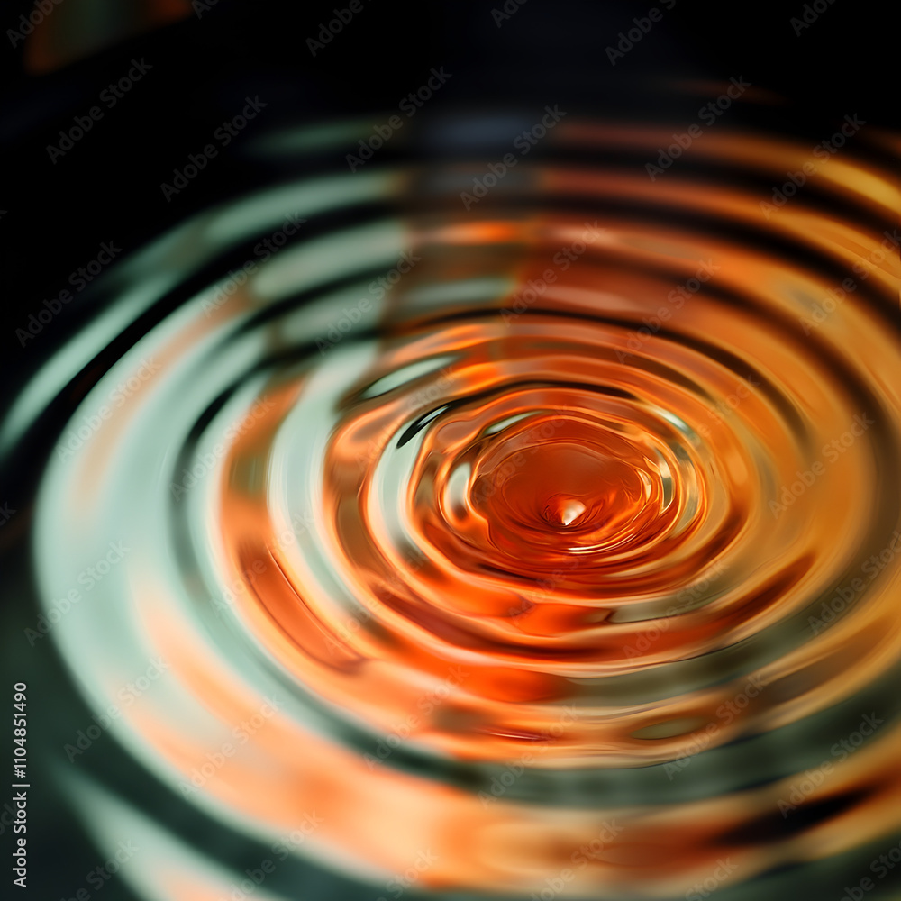 Poster rippling water action natural setting photography serene environment close-up view circular patterns