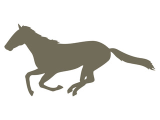走っている馬のシルエットイラスト素材