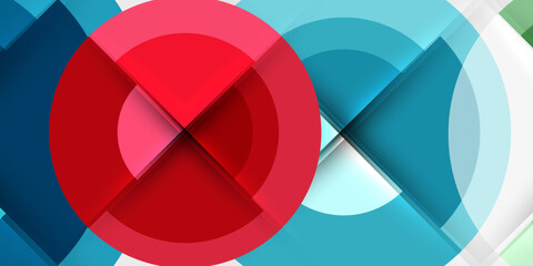 Obraz premium Circle and semi circle geometric background. Vector Illustration For Wallpaper, Banner, Background, Card, Book Illustration, landing page