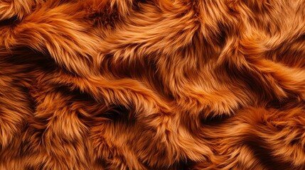 Fototapeta premium Soft and luxurious orange fur texture with flowing patterns on a white background.