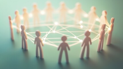 A group of figures connected by glowing lines, symbolizing networking and collaboration.