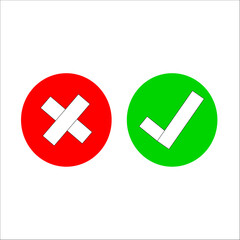 Fototapeta premium Signs accepted and rejected, true and false on white background.