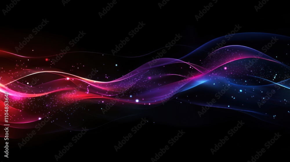 Aufkleber abstract waves of color and light create a dynamic visual flow against a dark background.
