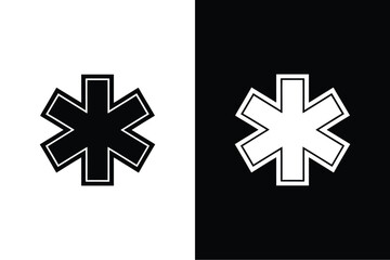 Obraz premium Emergency Symbol Guide. The Life Star Medical Icon in Detail