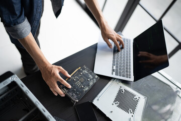 IT Engineer installing Hardware Equipment Development Facility Engineer  Maintenance computer...