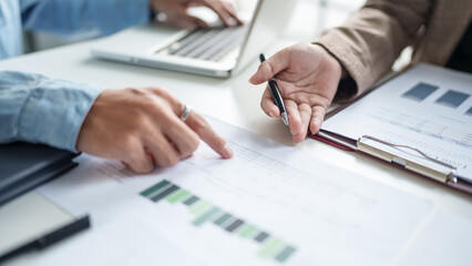 Serious team meeting business Diversity people  in modern boardroom meeting room professional working office