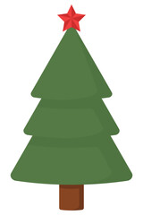 Christmas tree icon vector isolated on white background.