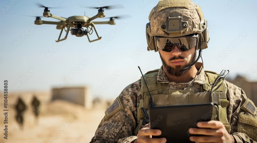 Poster Diy drone operator controls armed drone via t-standard in remote location a comprehensive guide to modern warfare technology