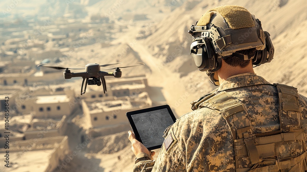 Poster Diy drone operator controls armed drone via standard remote military zone technical guide outdoor setting expert insight for seo impact
