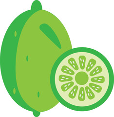 Green Lemon fruit Design elements. watercolor style vector illustration