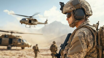 Real-time drone footage displayed on soldier's wearable device military base video content outdoor environment aerial viewpoint advanced surveillance technology for enhanced situational awareness
