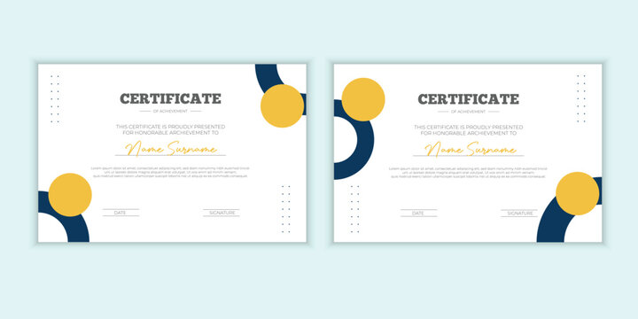 Flat design modern certificate template for corporate or awards. For creative award, business, and education needs