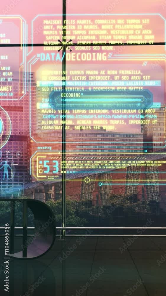 Poster data analysis and virtual projection of animated infographics.
