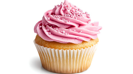 A beautifully decorated a cupcake isolated on white background