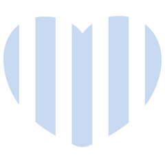 Blue and white heart, stripe pattern for Valentine's day, love sign, symbol, fashion, accessory, cute patch, shirt print, sticker, wedding card, plush toy, brooch, couple, relationship, icon