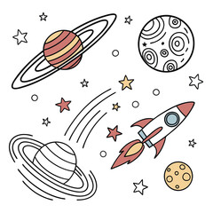  Stylized Space-Themed Vector Background