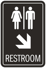 Restroom directional sign