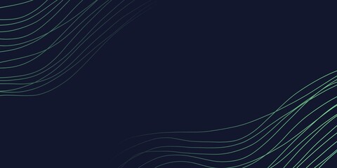 Naklejka premium A sleek, abstract background with a pattern of flowing, green lines on a dark blue backdrop, creating a sense of movement and energy