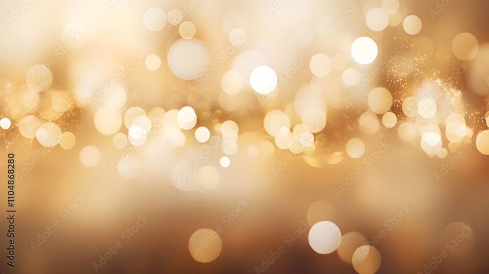Poster a shimmering golden background with soft bokeh lights, ideal for festive or elegant designs.