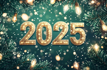 Happy New Year 2025! Christmas and newyear background
